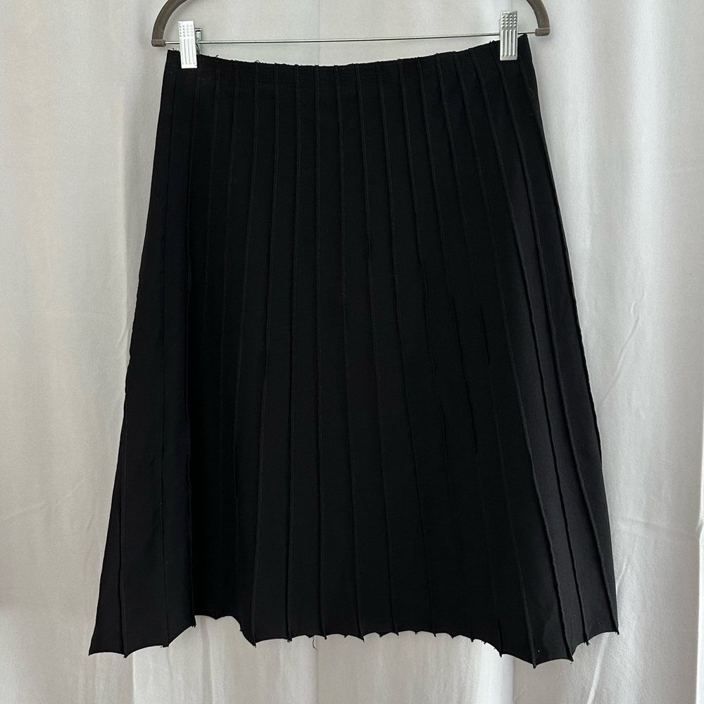 Eileen Fisher Knee Length Black Ruffle Skirt Womens Size Small
